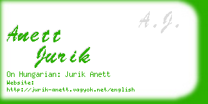 anett jurik business card